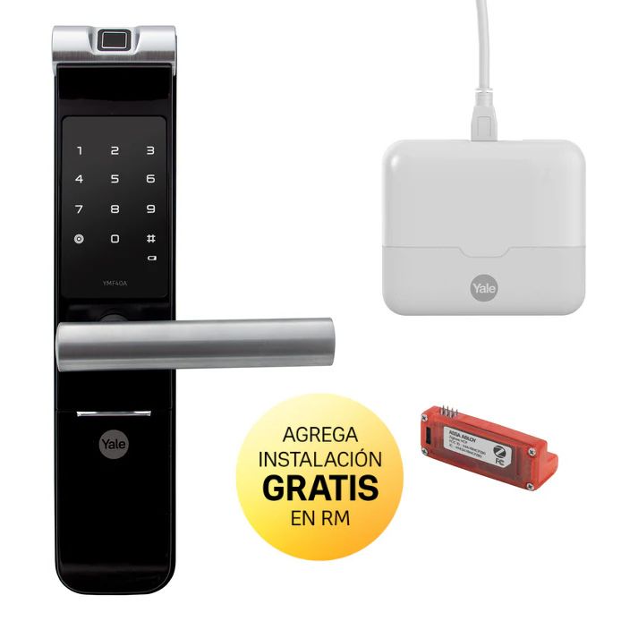 Smart Pack Cerradura Digital Inteligente YMF40A - Apertura Códigos/Huellas + YALE Connect Wifi